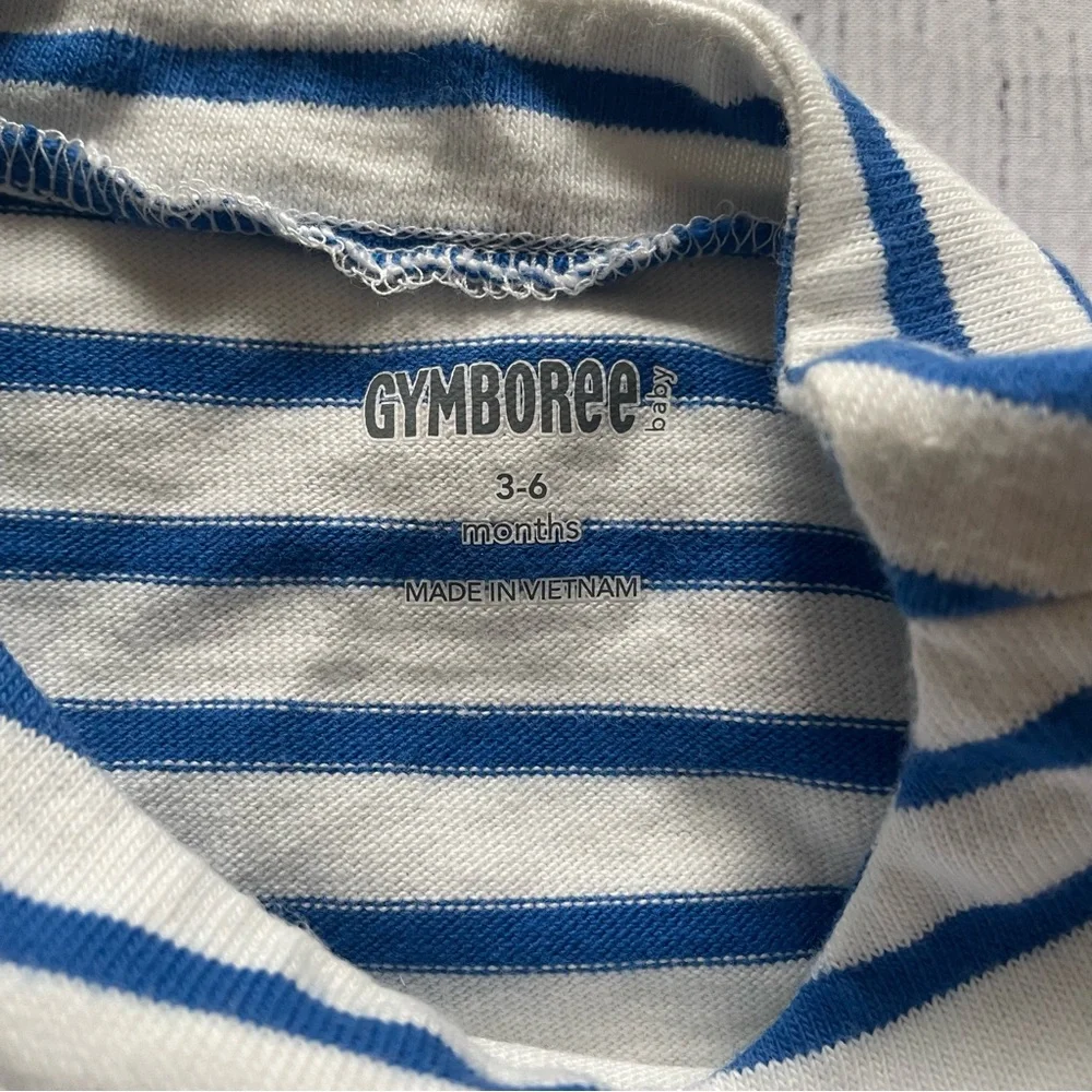 Gymboree Blue Striped Ocean Scene Shirt size 3-6 months